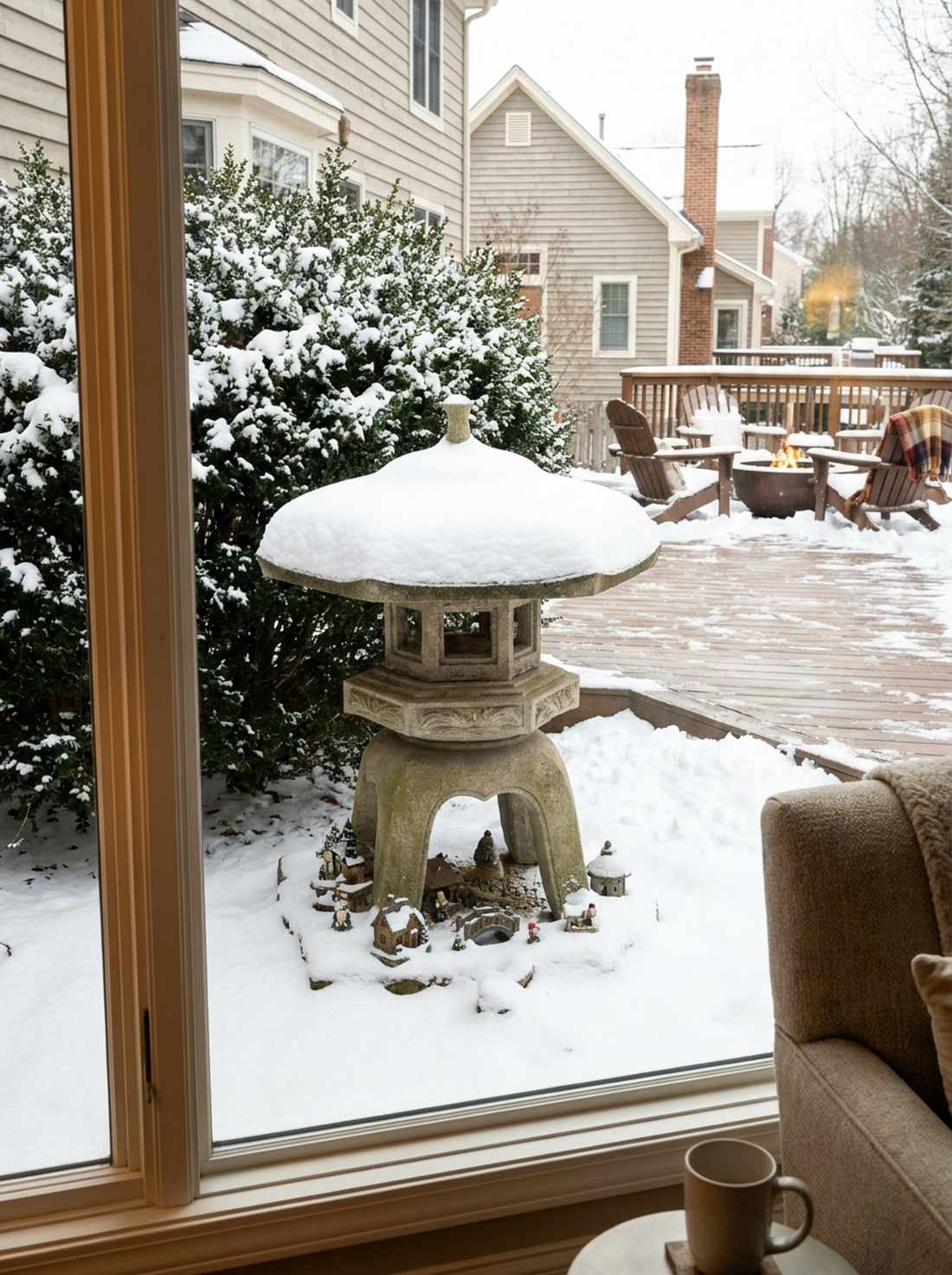 snow viewing lanterns