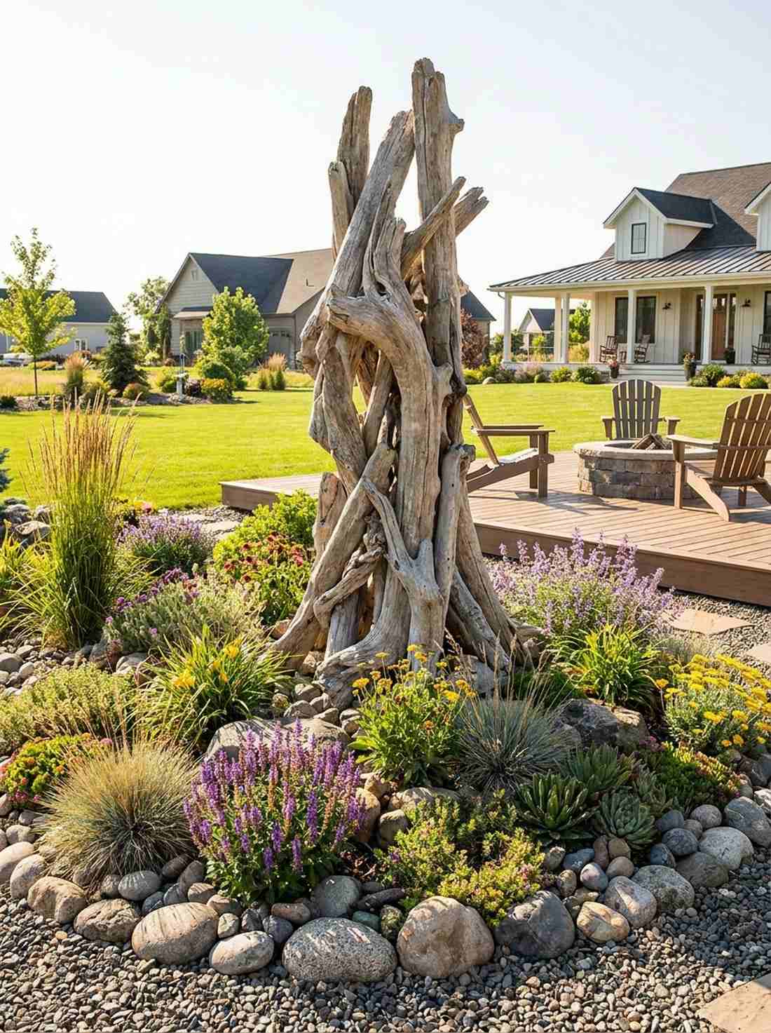 driftwood sculpture centerpiece