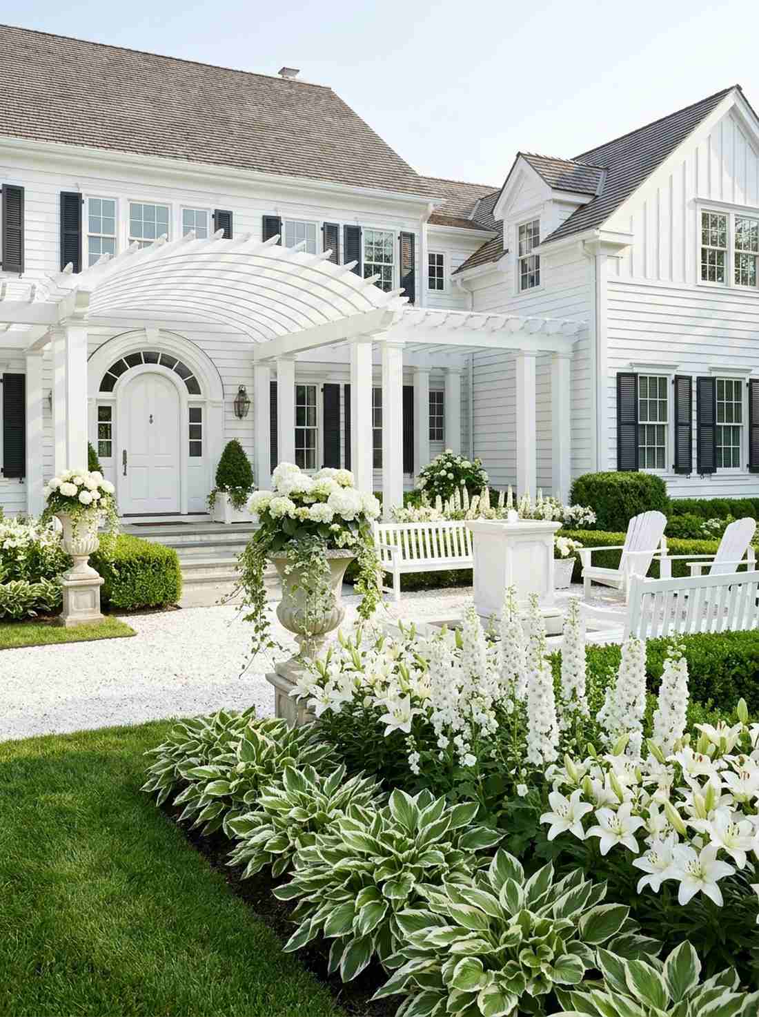 monochrome white garden