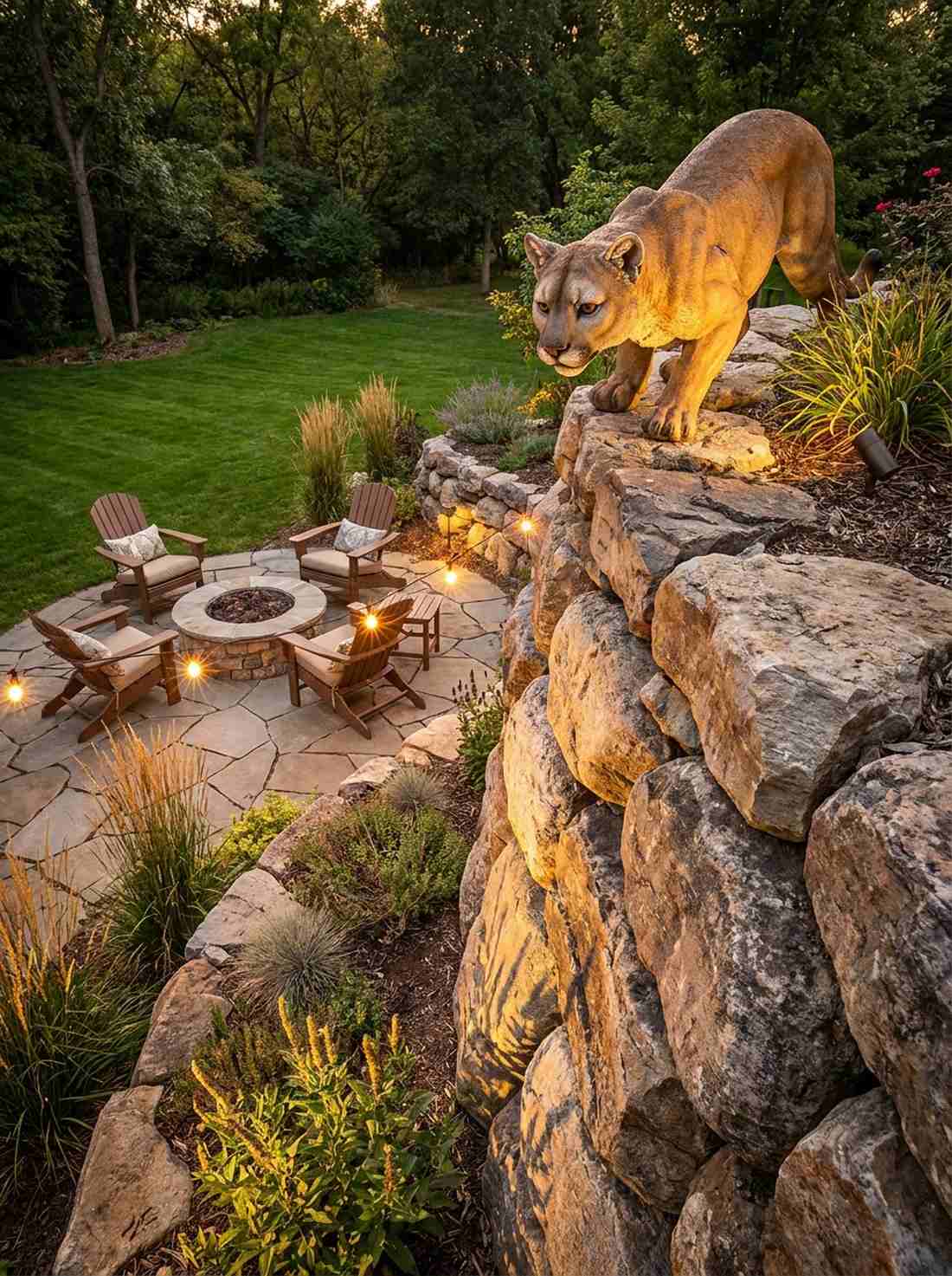 mountain lion crouching