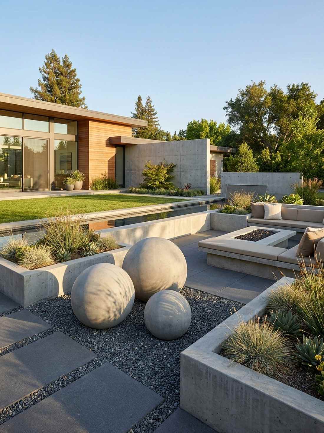 concrete sphere accent