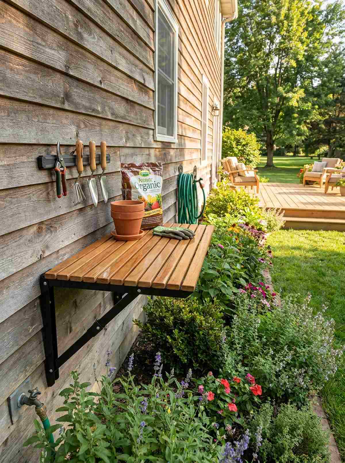 fold down potting benches
