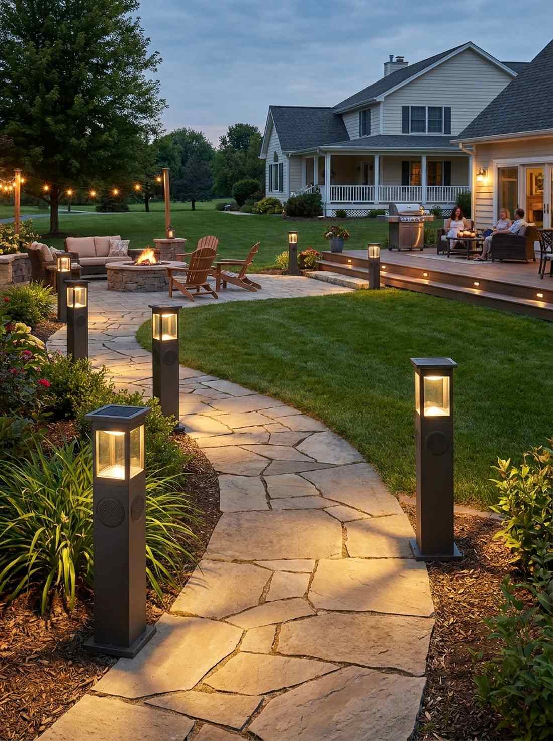 integrated audio light posts