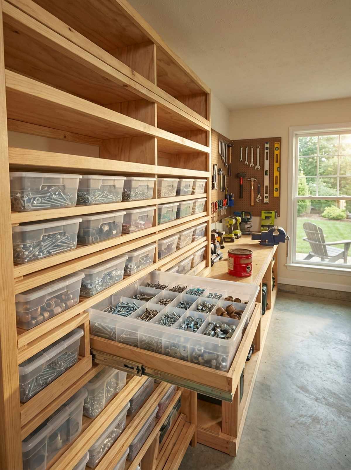sliding bin drawers