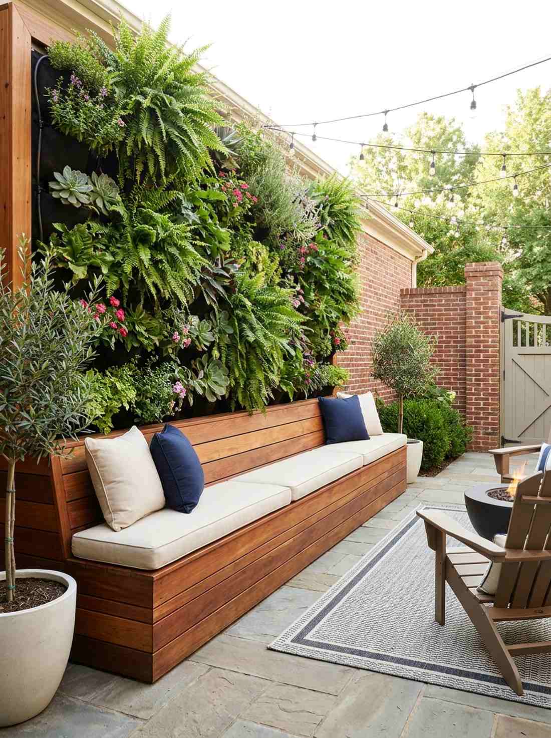 vertical garden seat wall