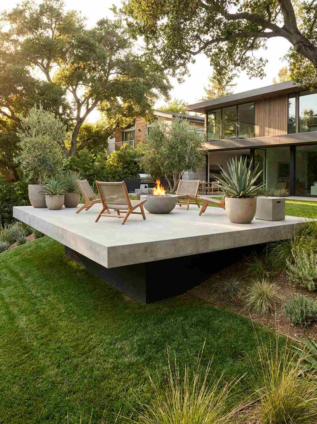 cantilevered concrete platform