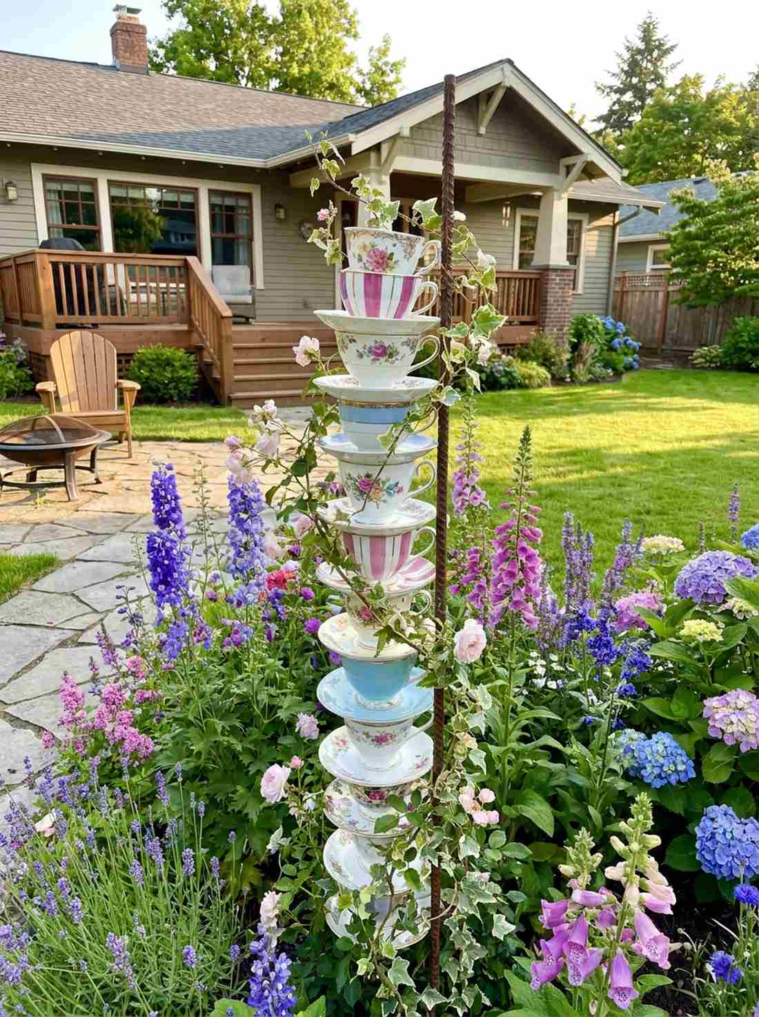 teacup tower sculptures