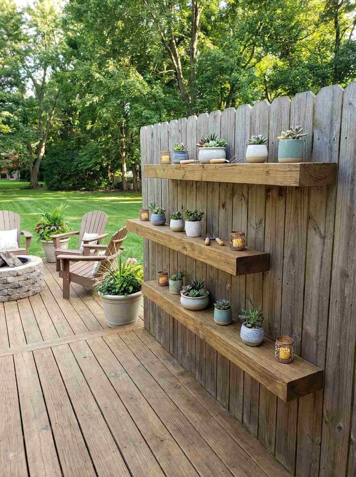 fence mounted shelving