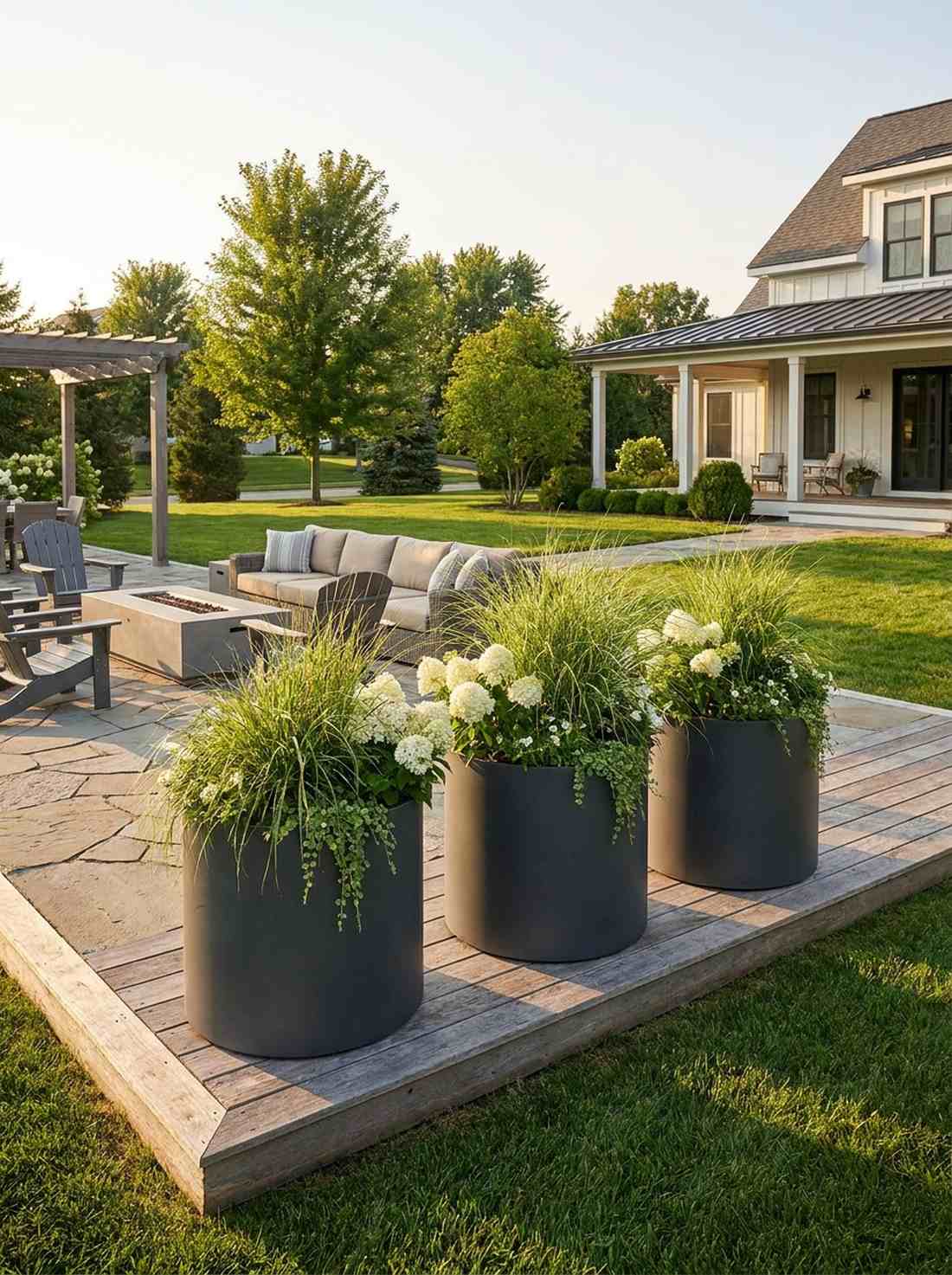 powder coated metal planters