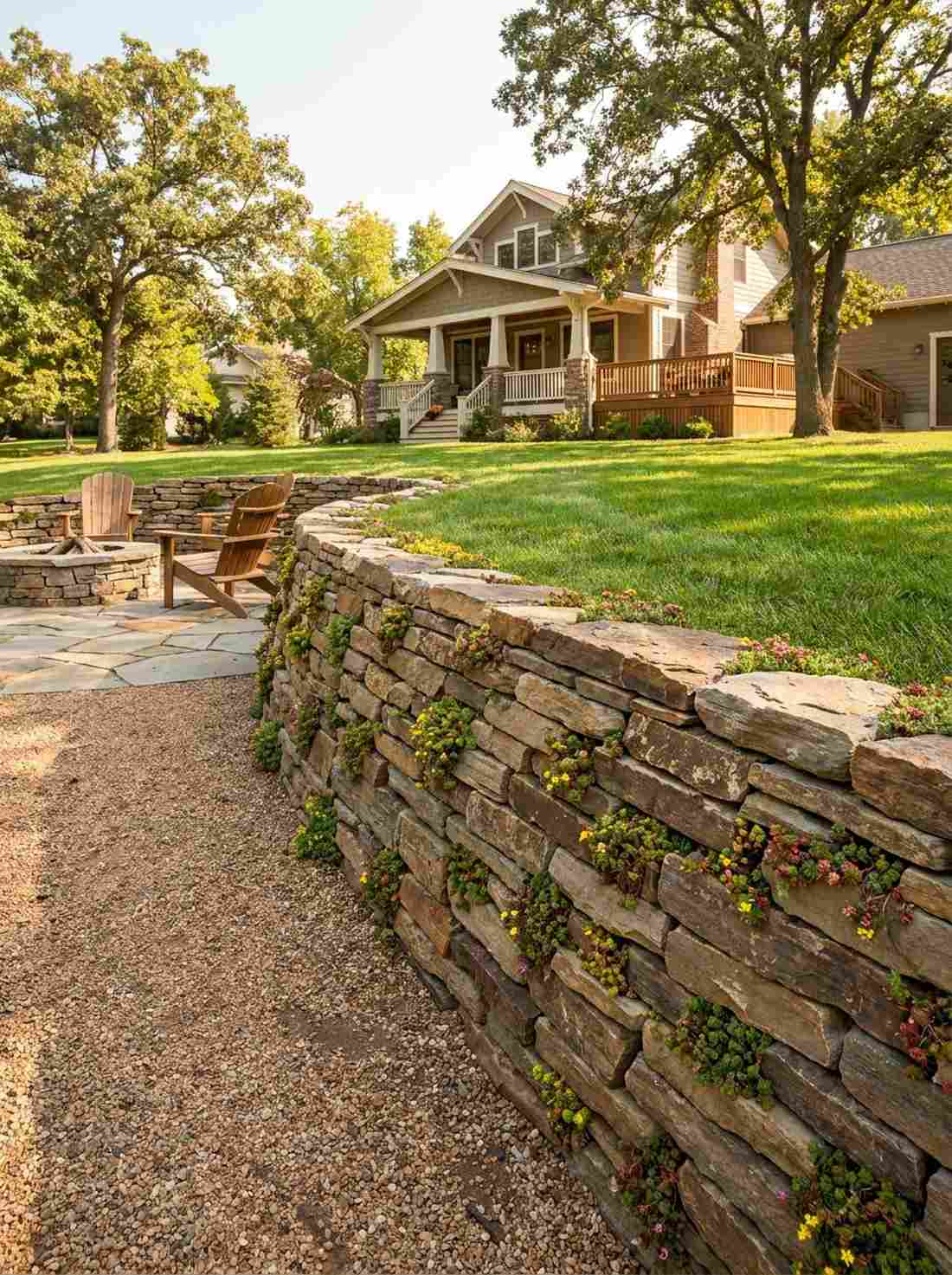 dry stacked stone wall