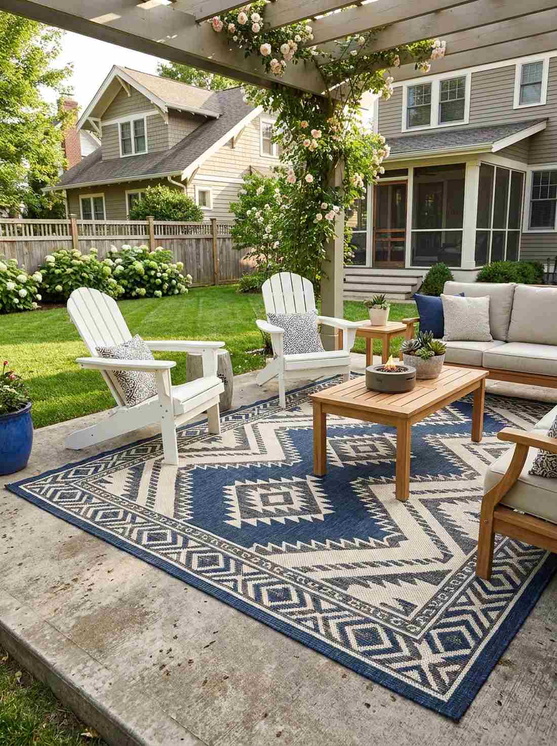 outdoor area rugs geometric