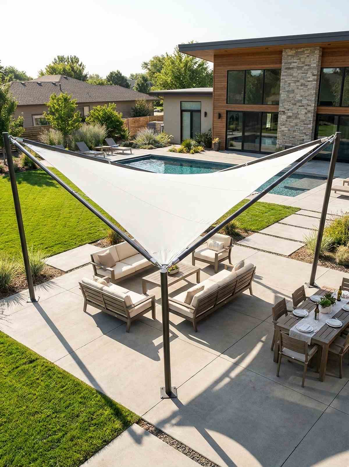 sailcloth tension canopy pergola