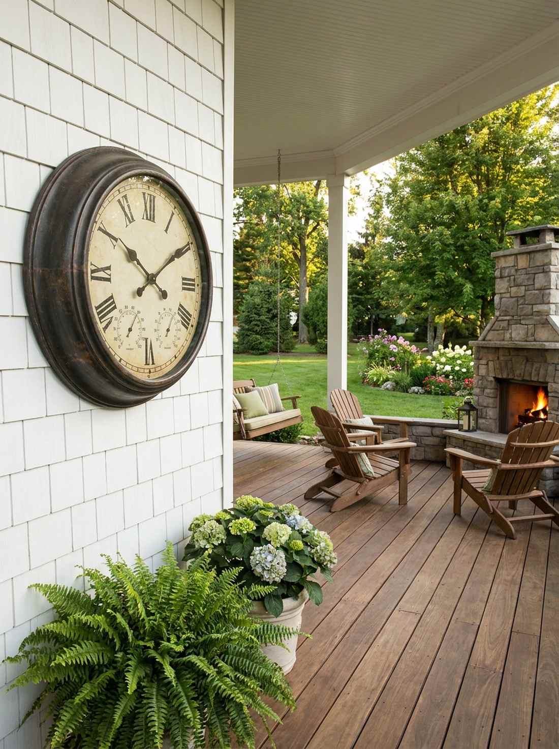 outdoor thermometers and clocks
