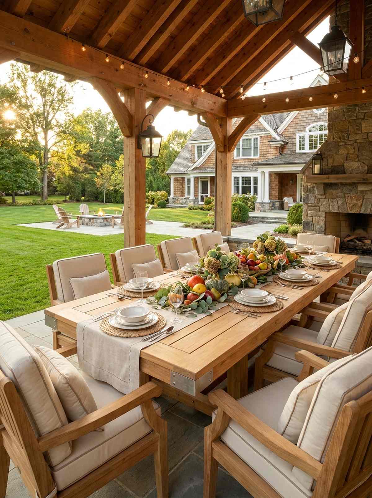 twelve seat teak estate table