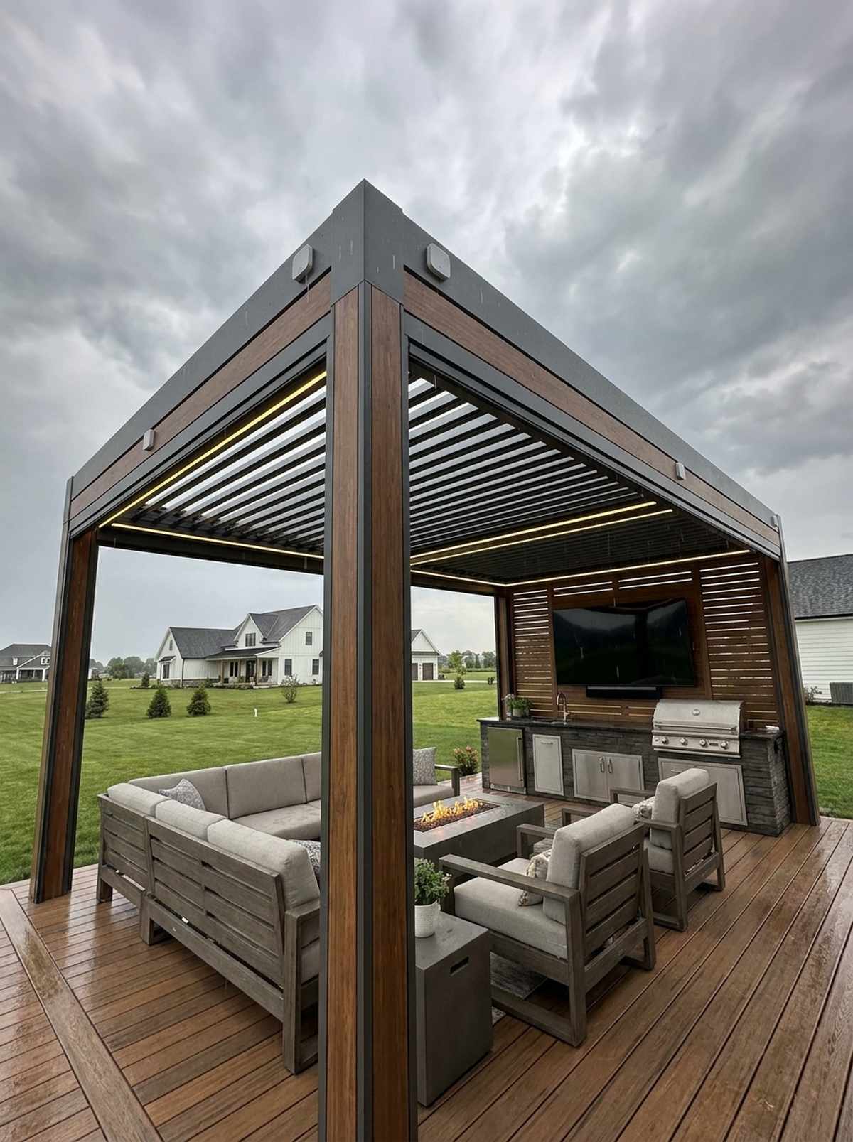bioclimatic pergola with sensors