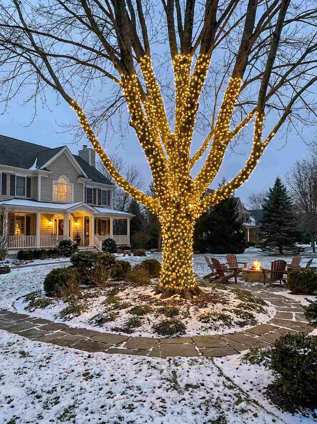cascading tree lights
