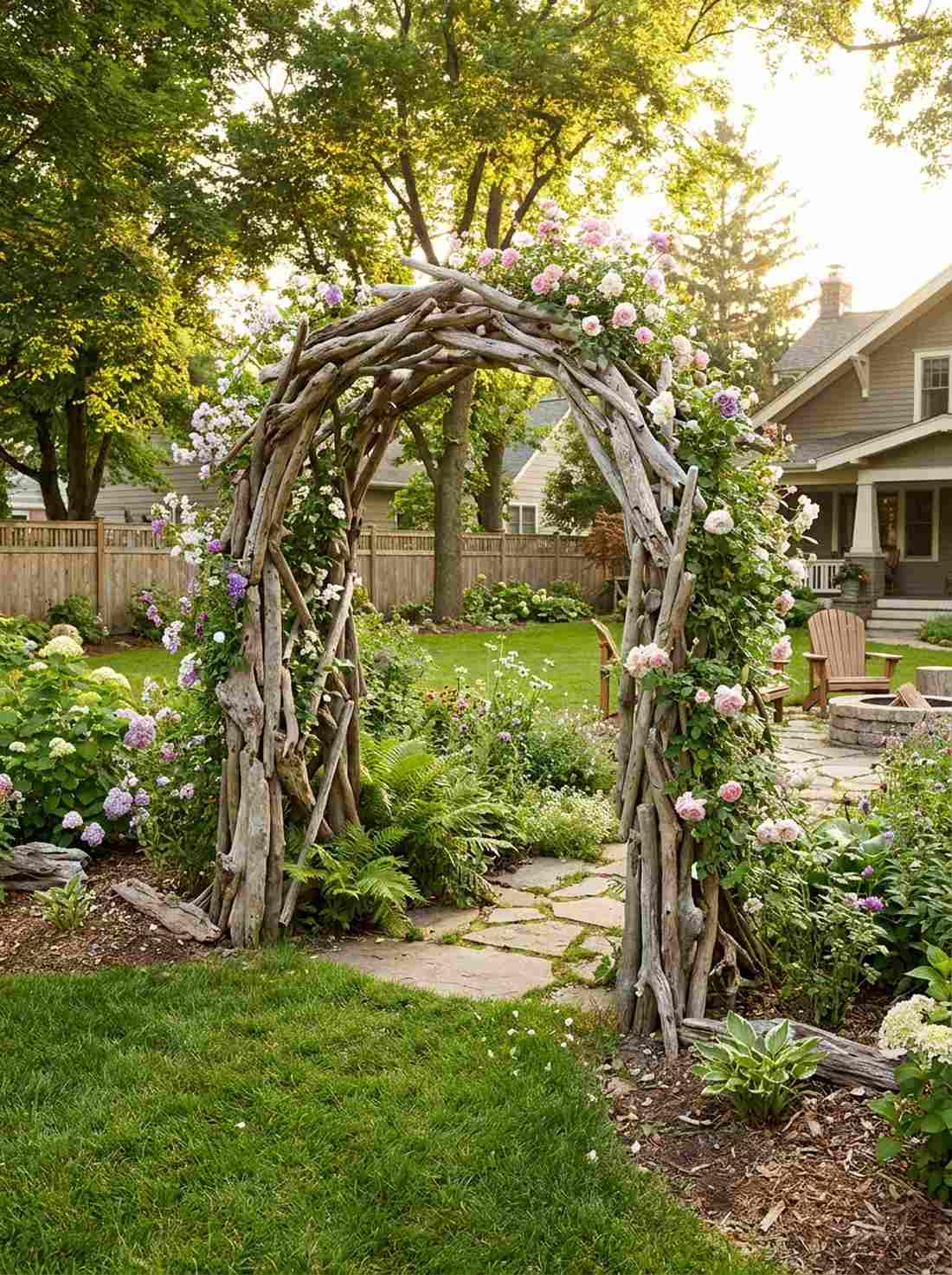 driftwood garden arches