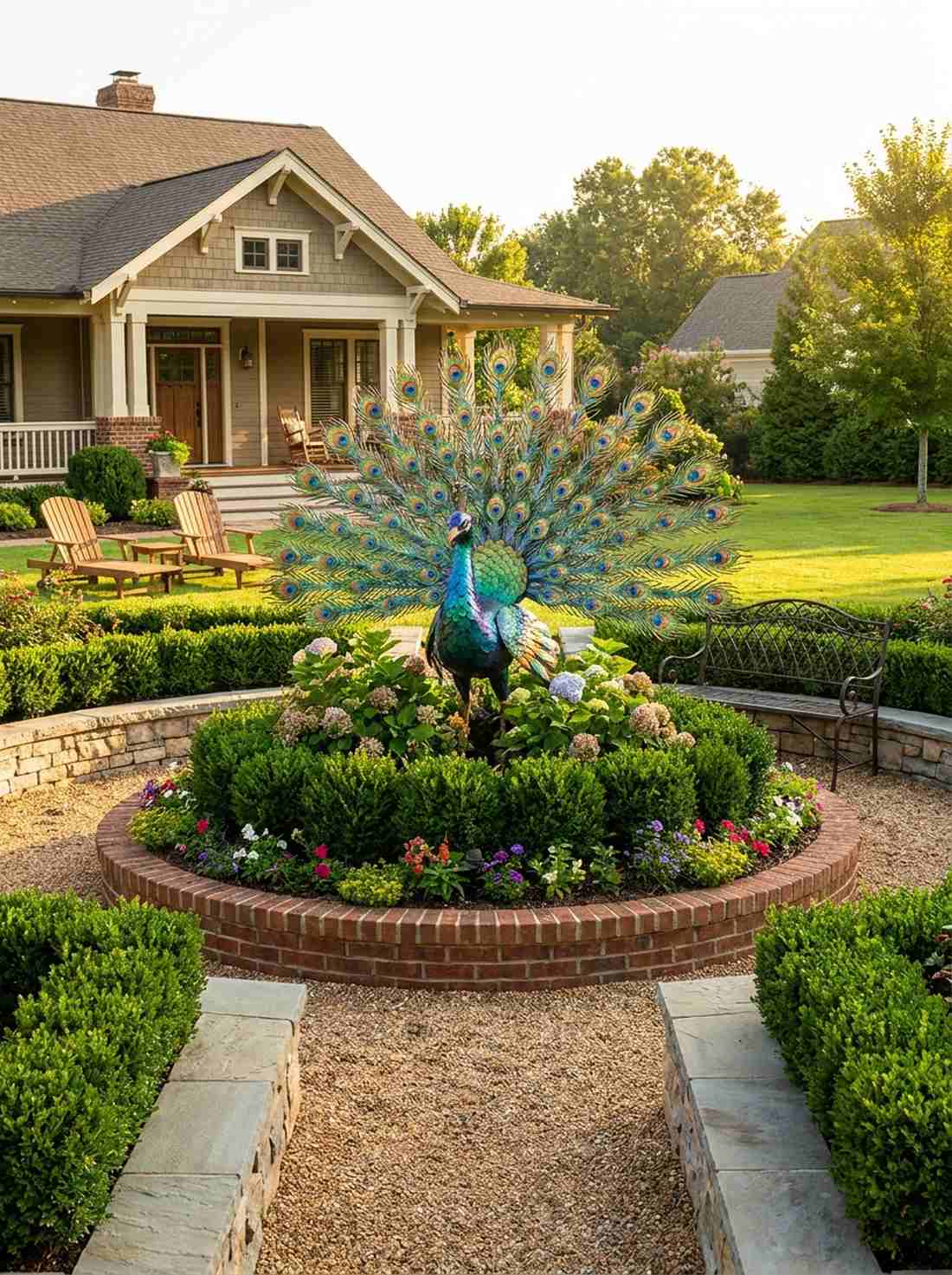 peacock garden sculpture