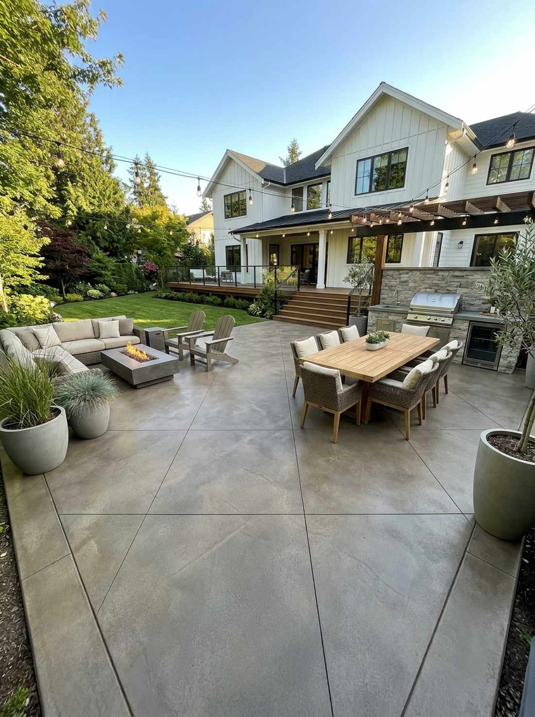 scored concrete tile effect