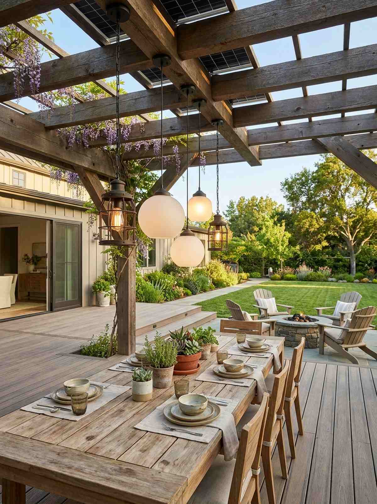 solar pendant light grouping