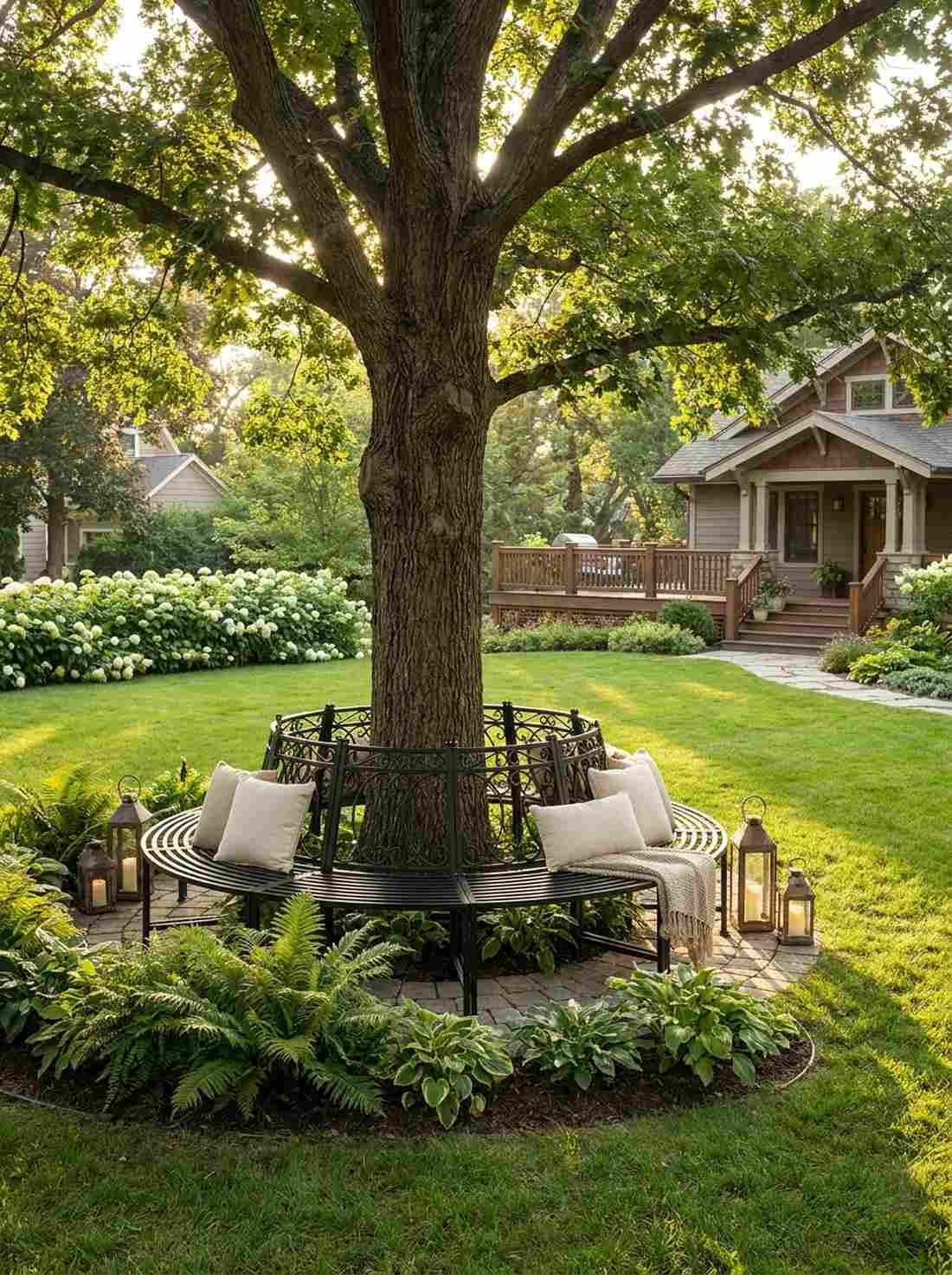 tree surround circular bench