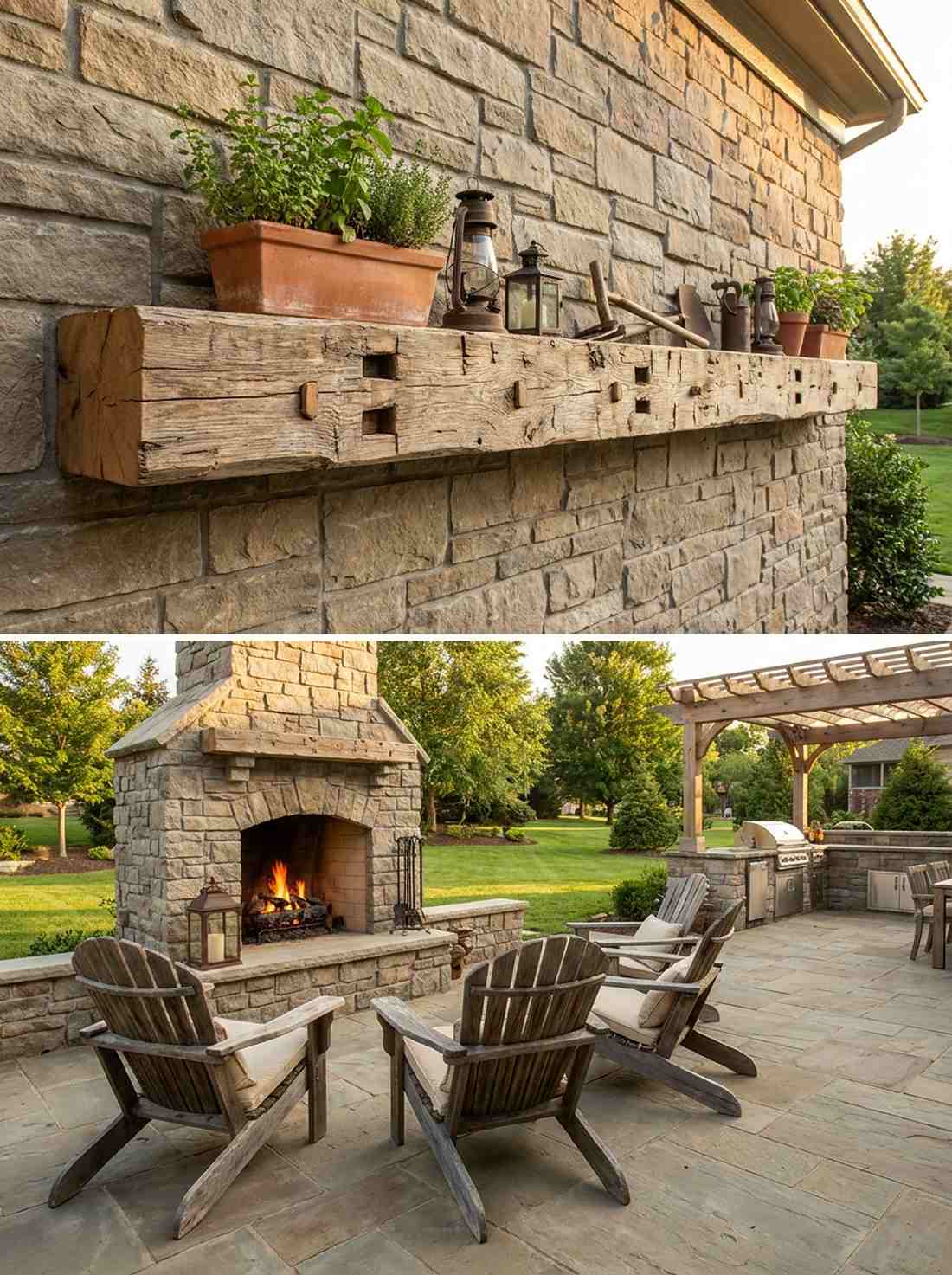 barn beam mantel shelf