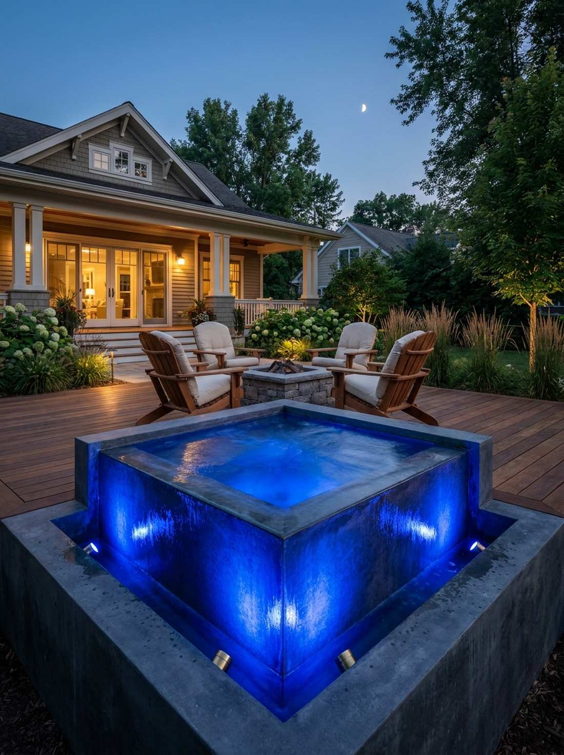 illuminated water feature basin