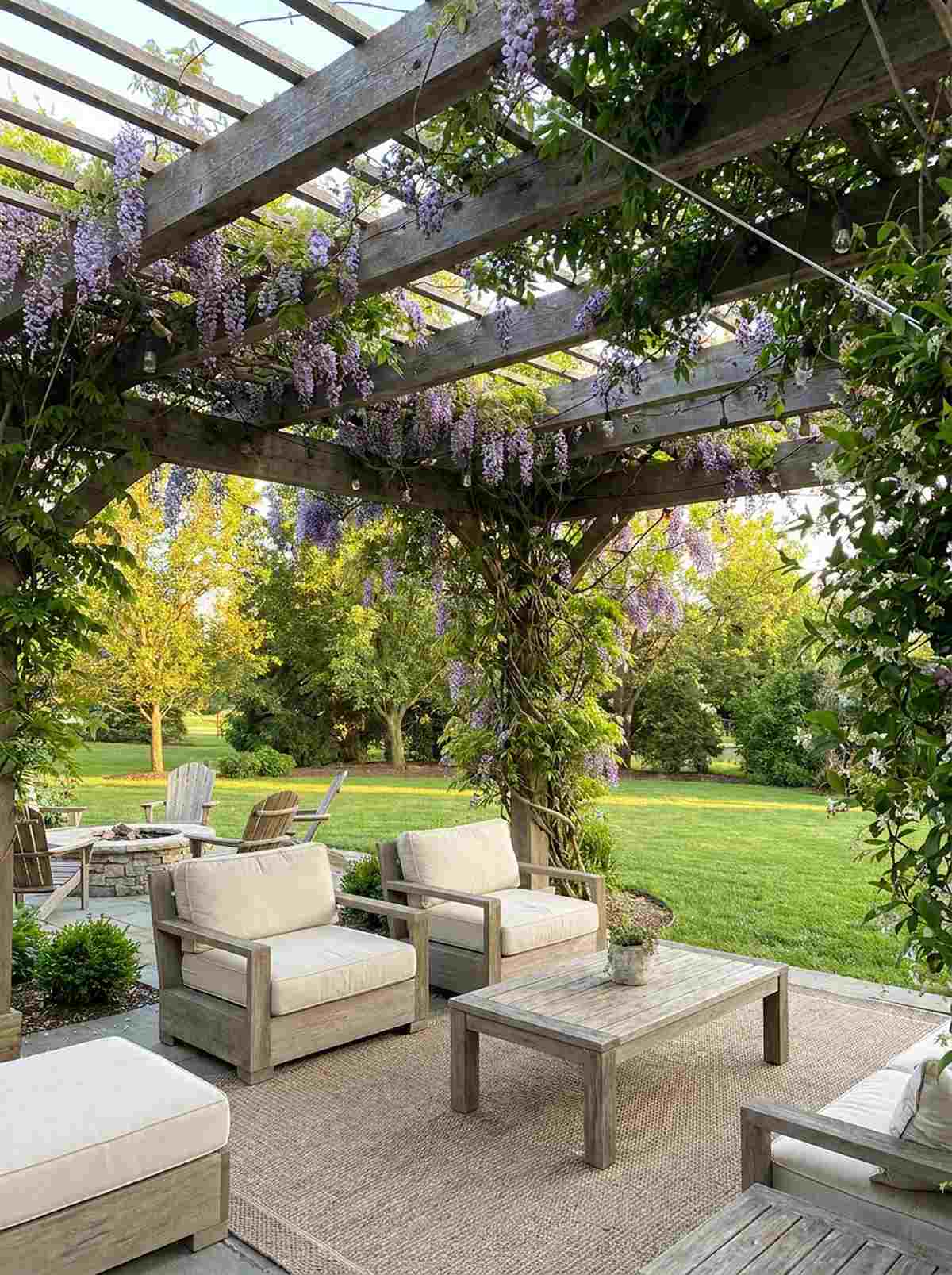 pergola with climbing vines