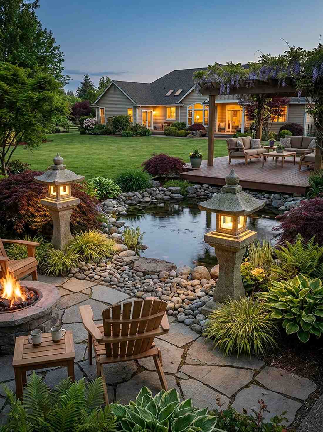 stone lanterns