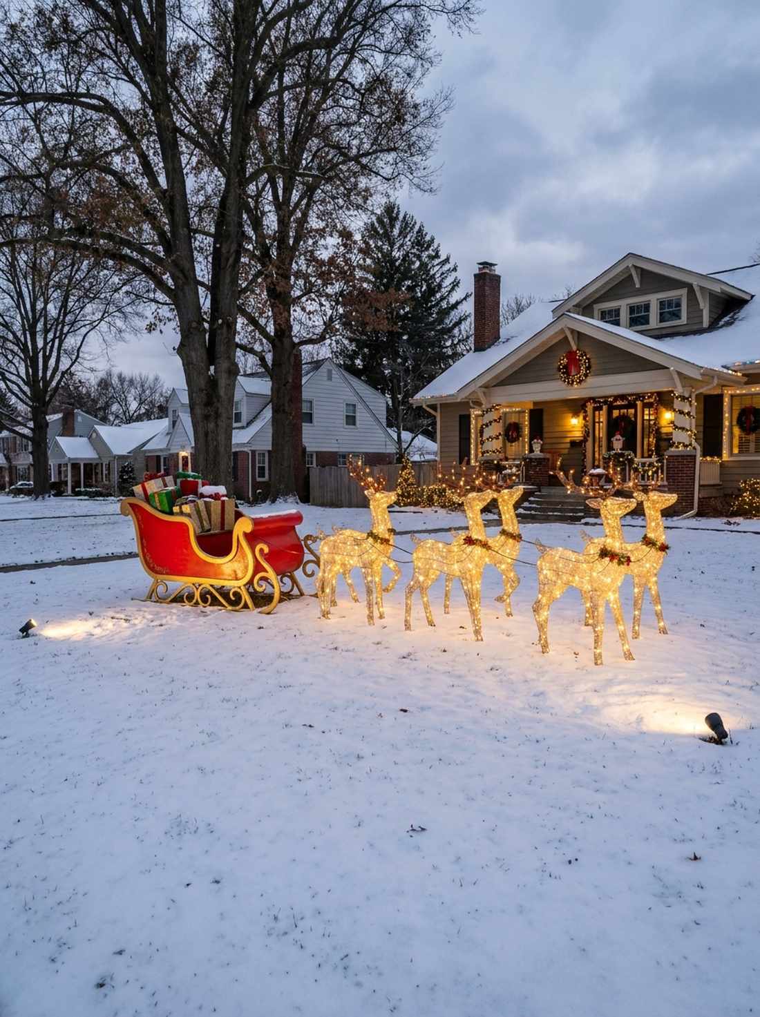 vintage santa sleigh displays
