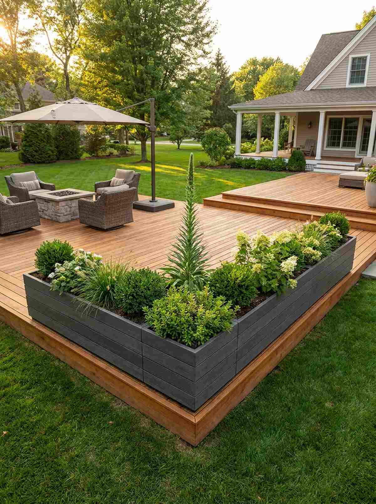 corner wrapping l shaped planters