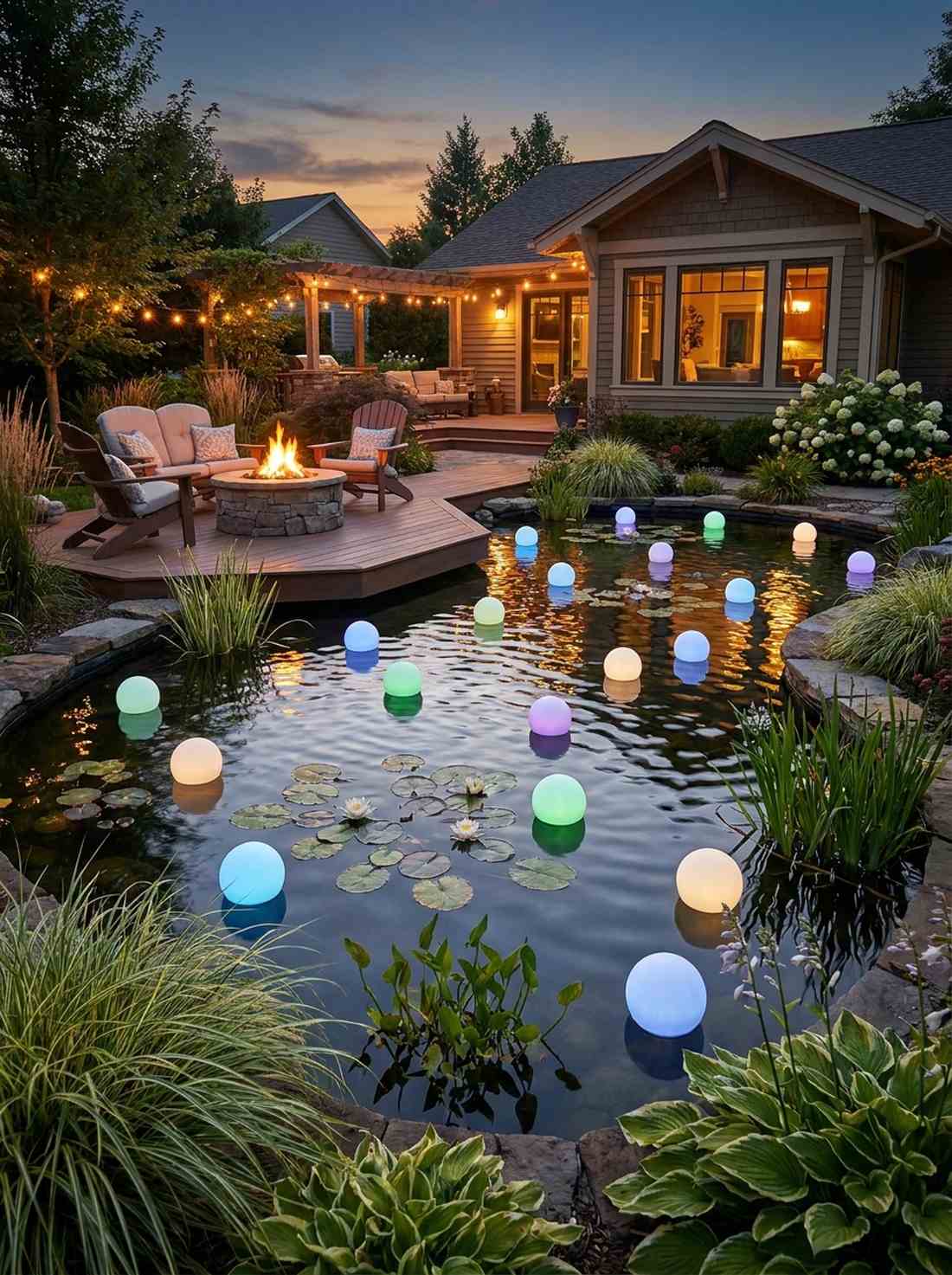 floating solar pond lights