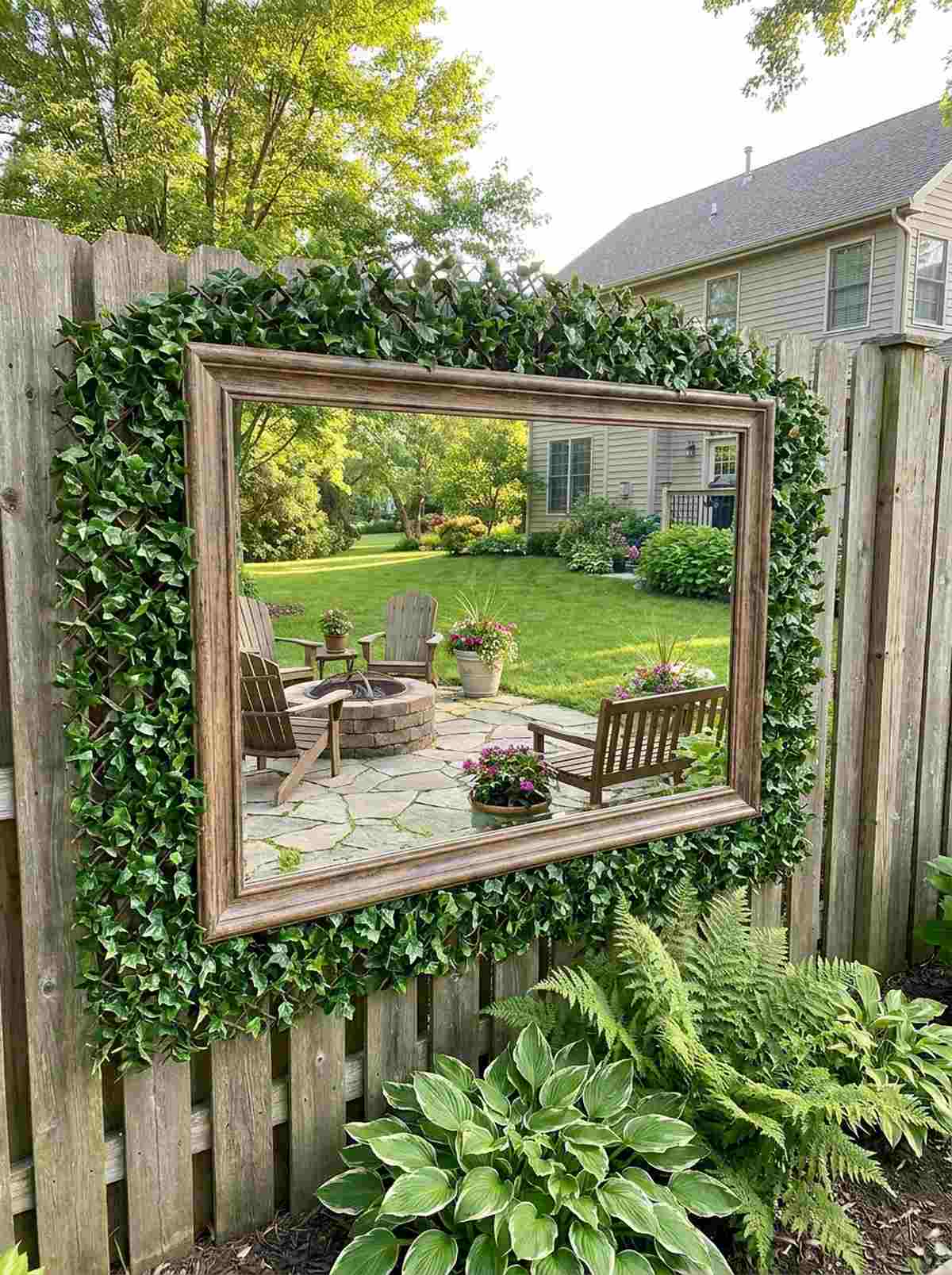 garden mirrors on fences