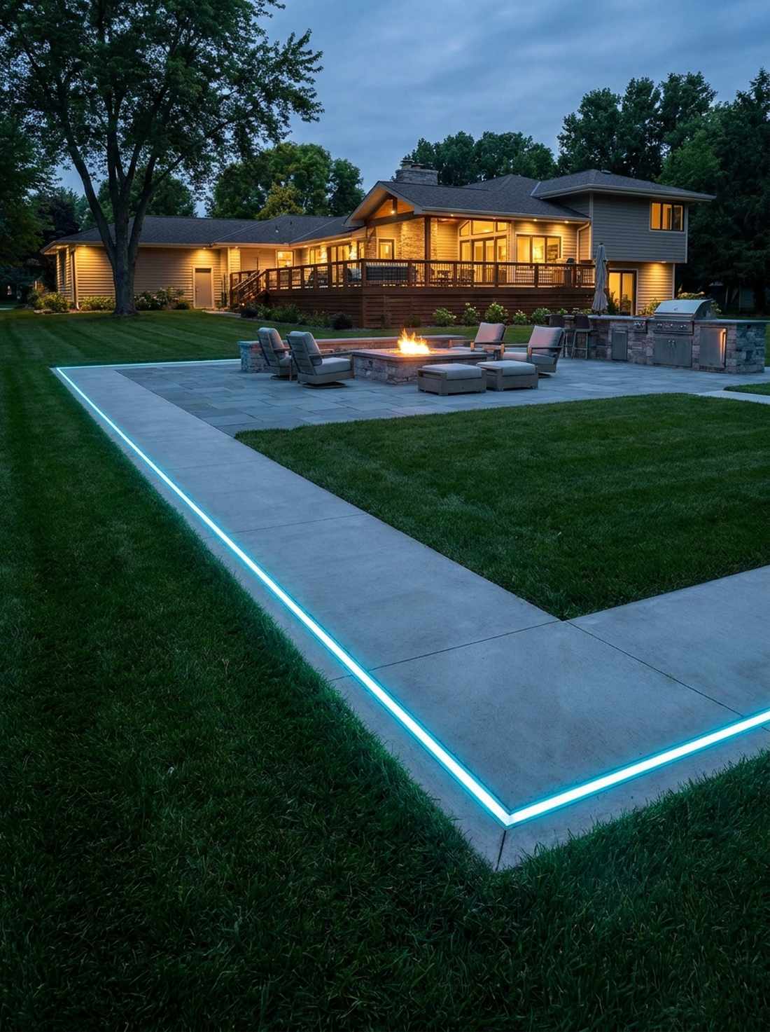 linear led concrete edging