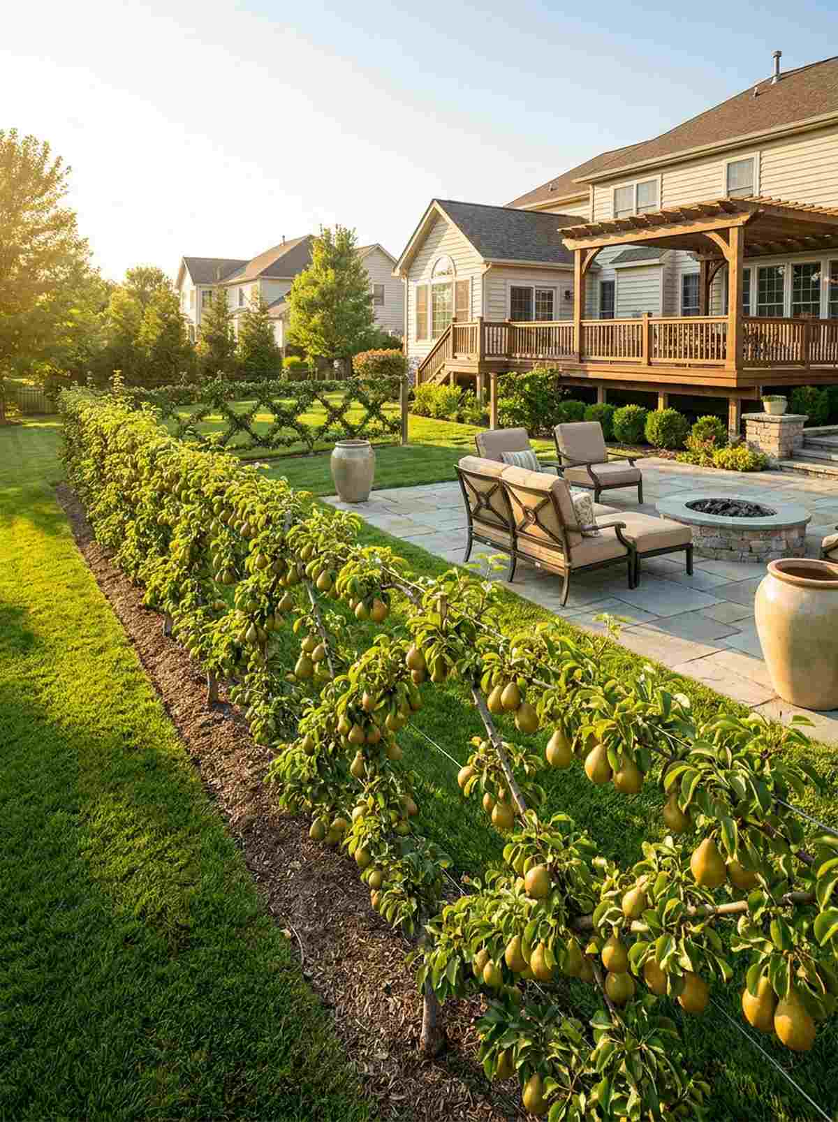 espaliered pear fences