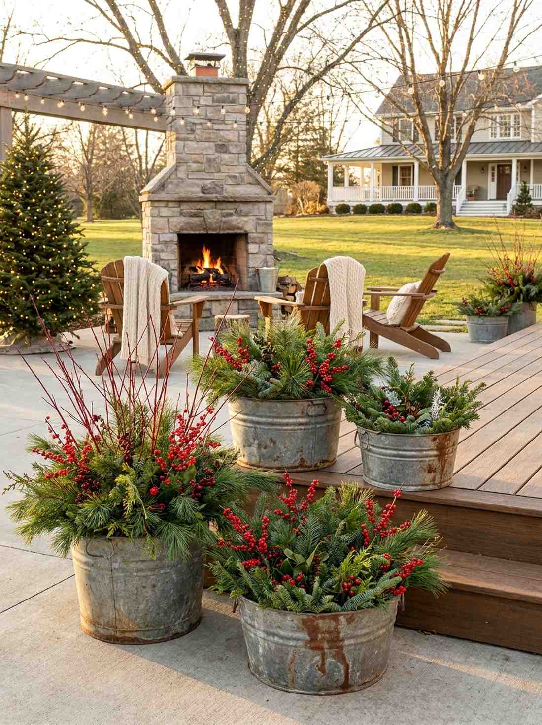 galvanized bucket rustic arrangements