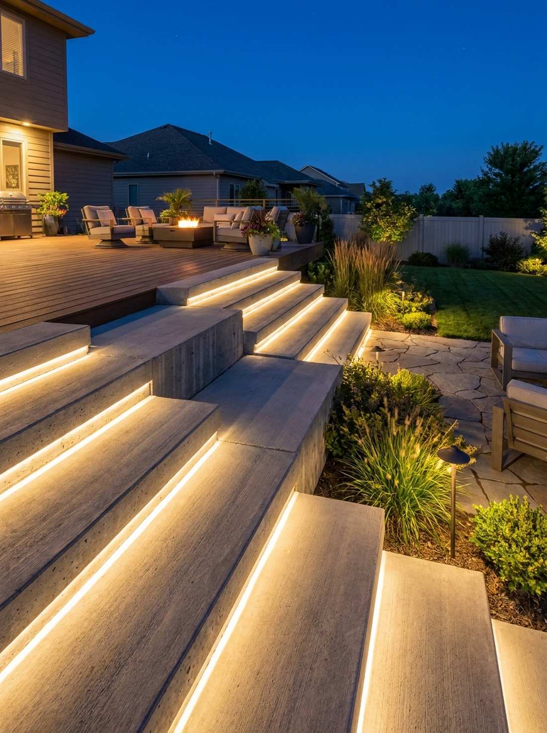 illuminated step risers