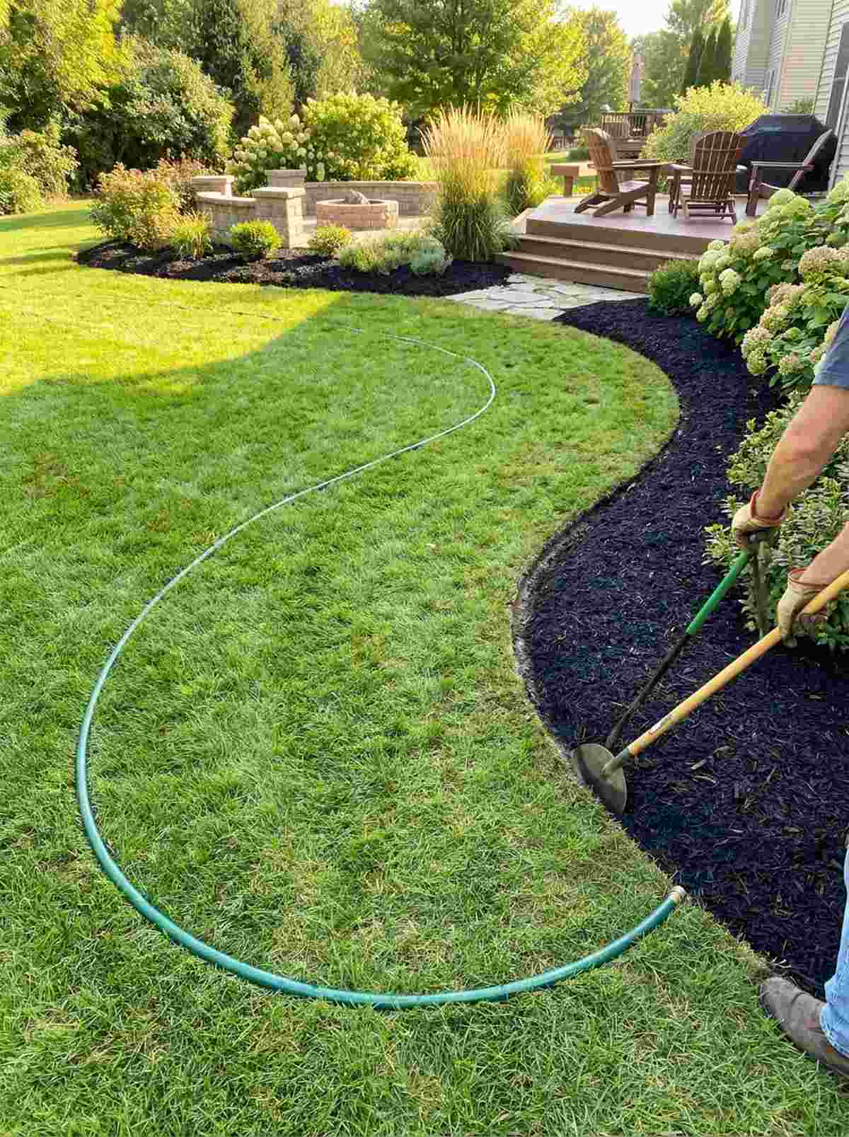 curved boundary plantings