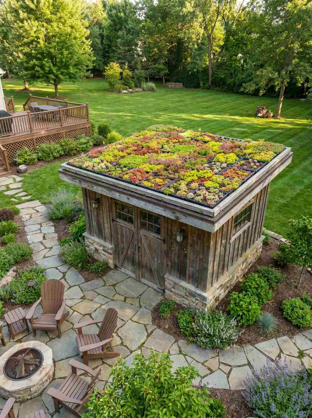 green roof on pergola or shed