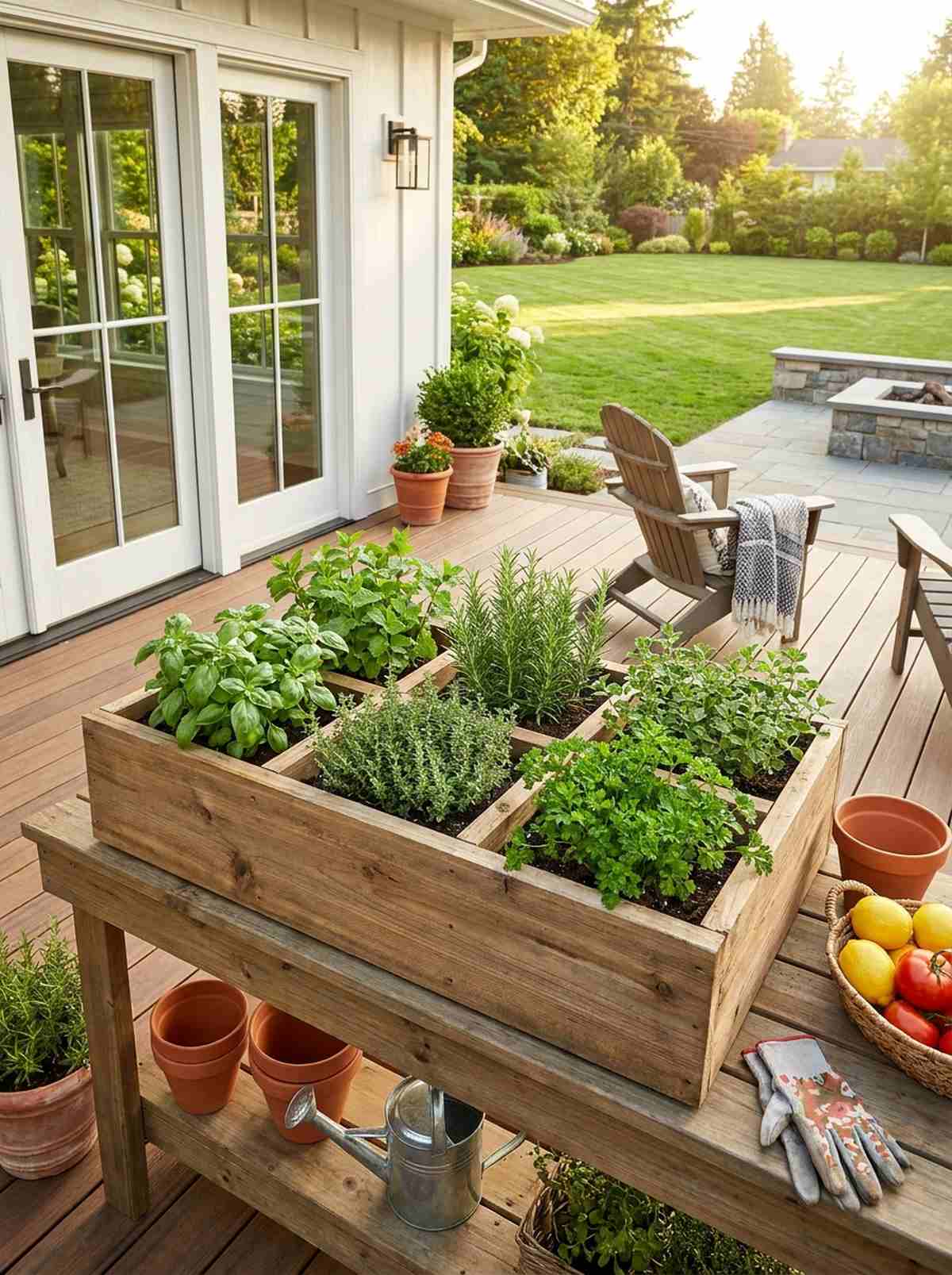 multi compartment herb garden planters