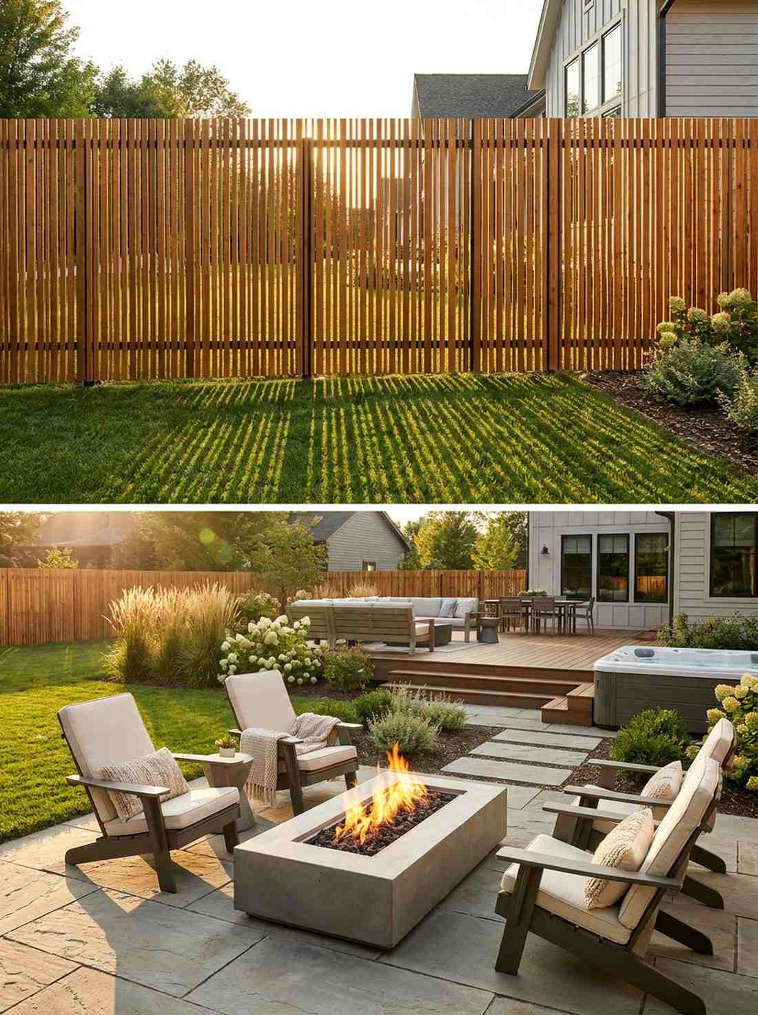 vertical timber slat fencing