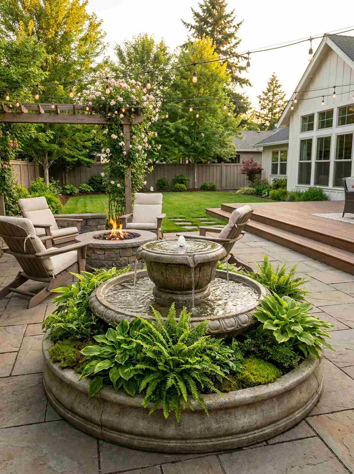 fountain planter combination features