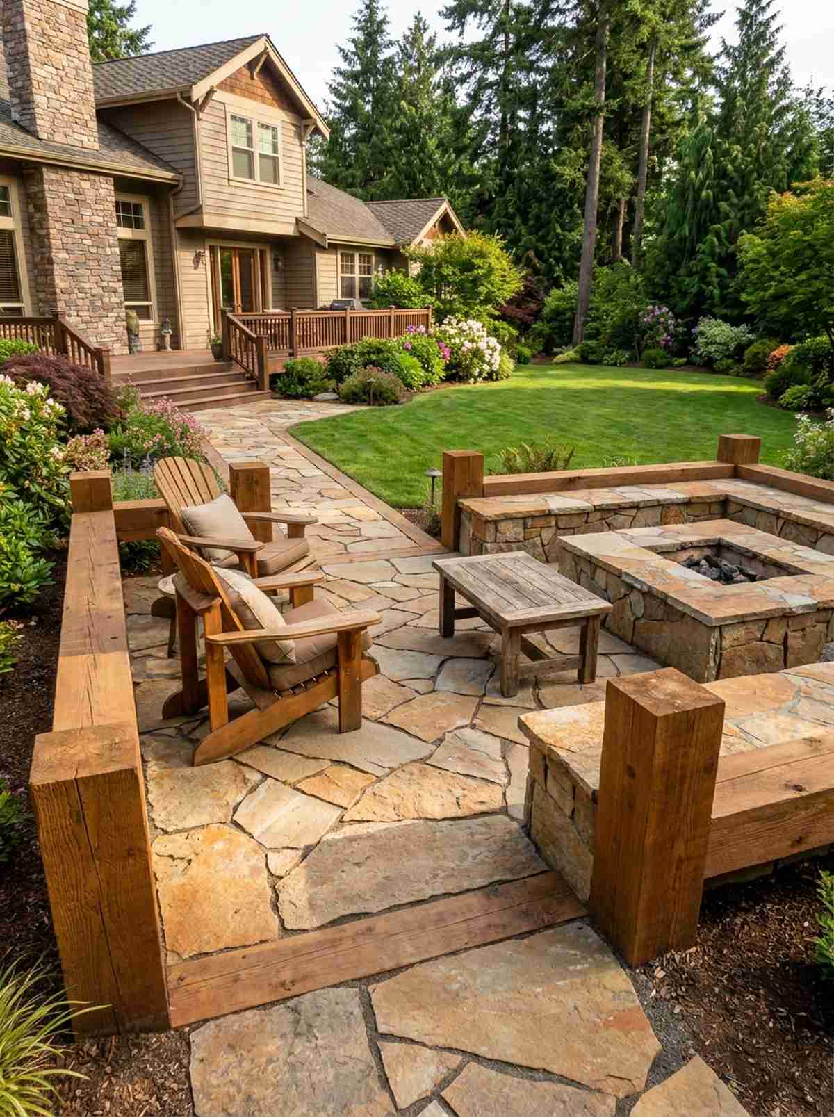 natural stone and wood material palette