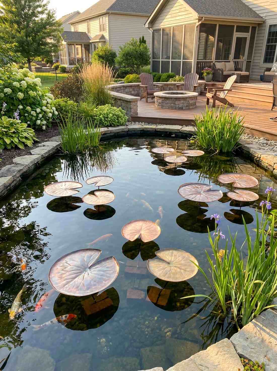 lily pad floating sculptures