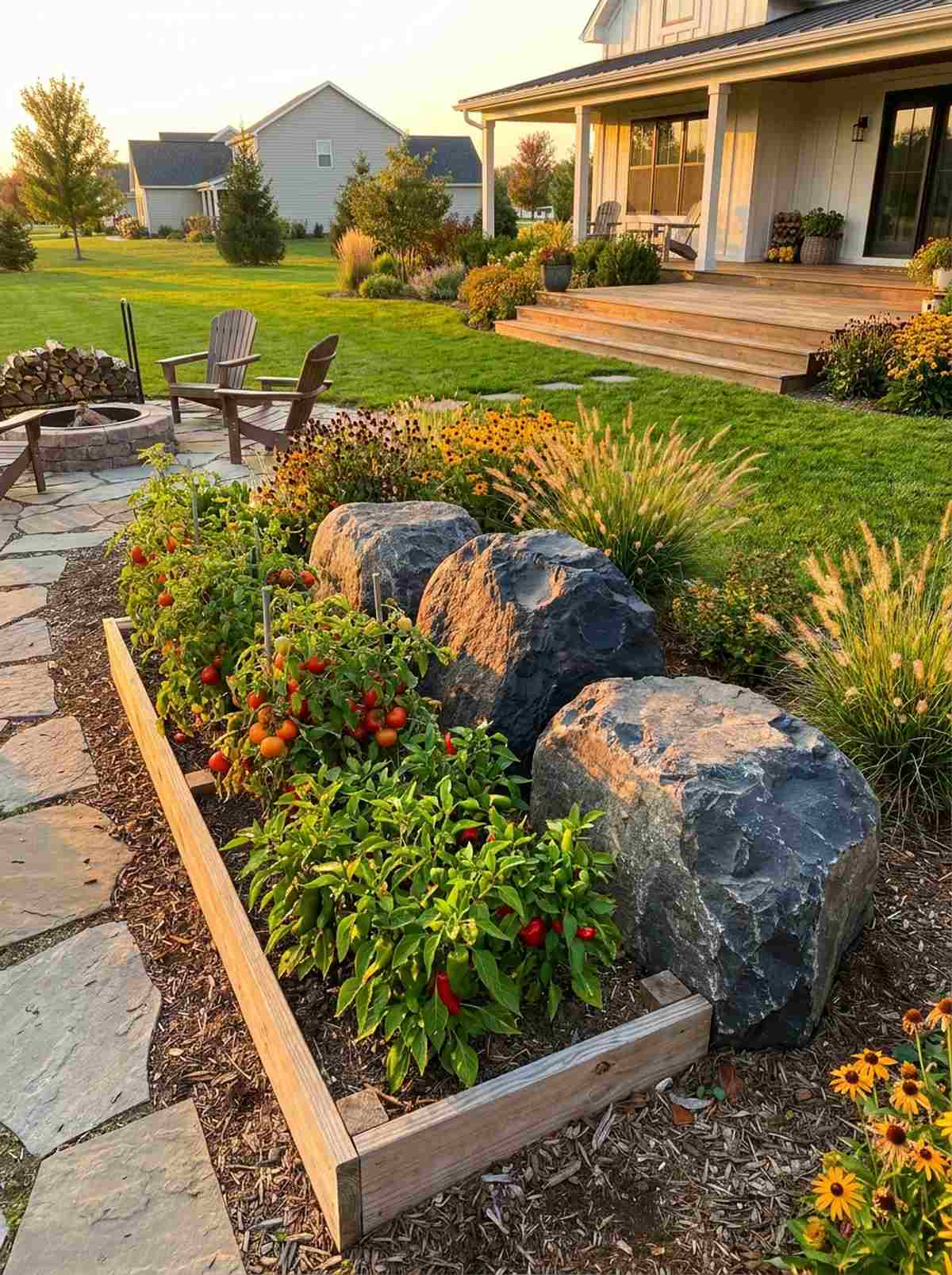 thermal mass stone placement