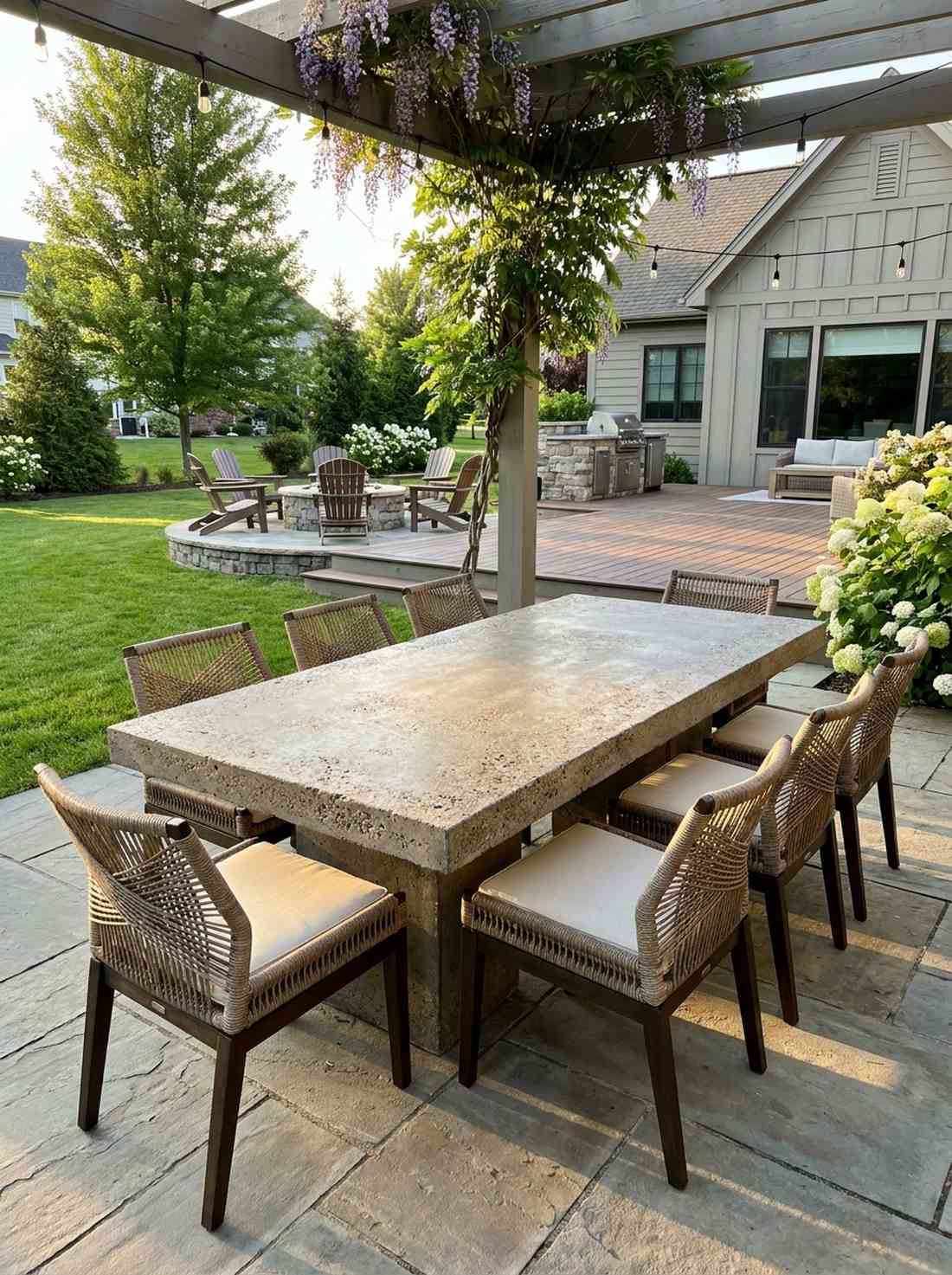 concrete outdoor dining surfaces