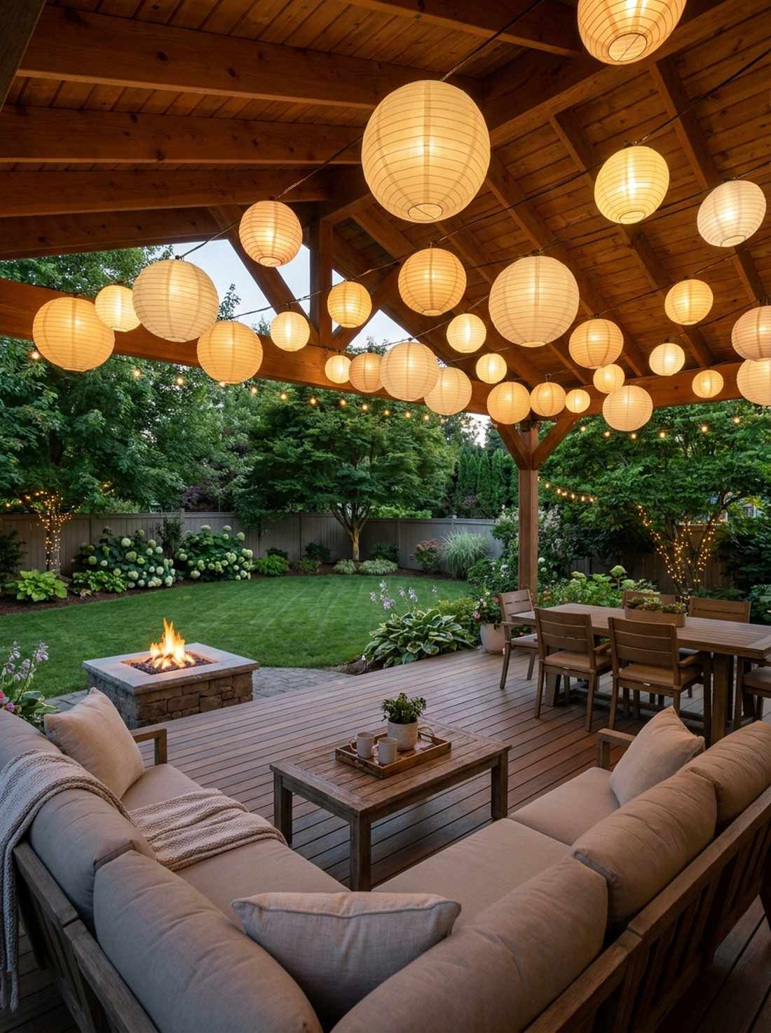 hanging paper chochin lanterns