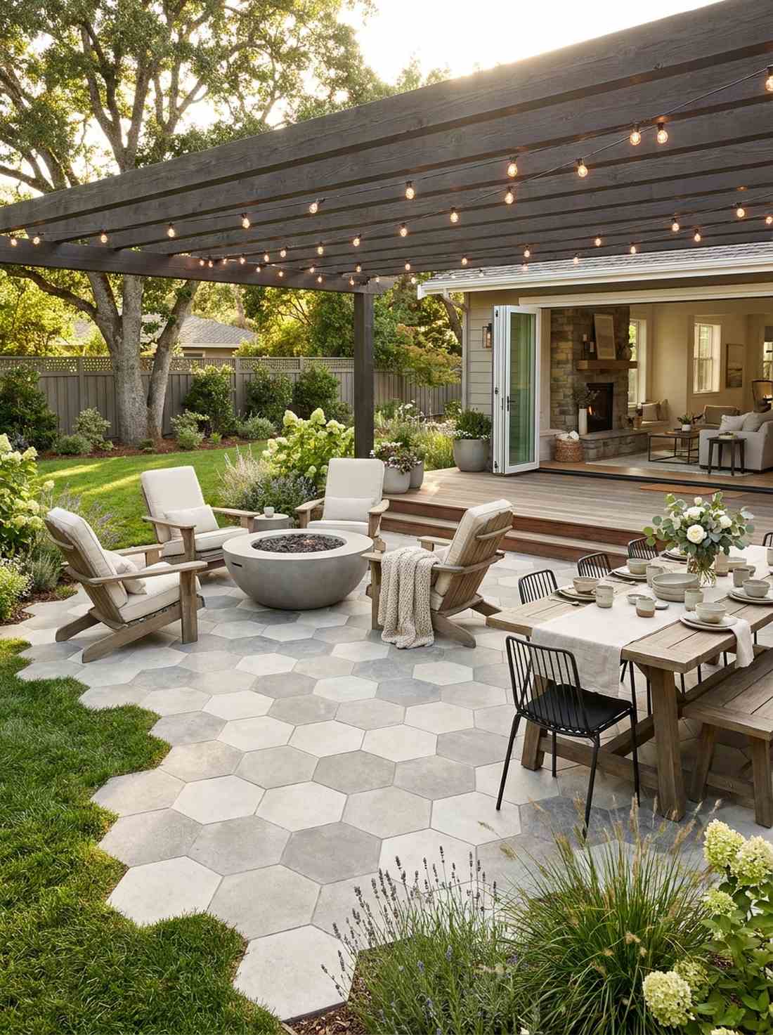 hexagonal patio modules