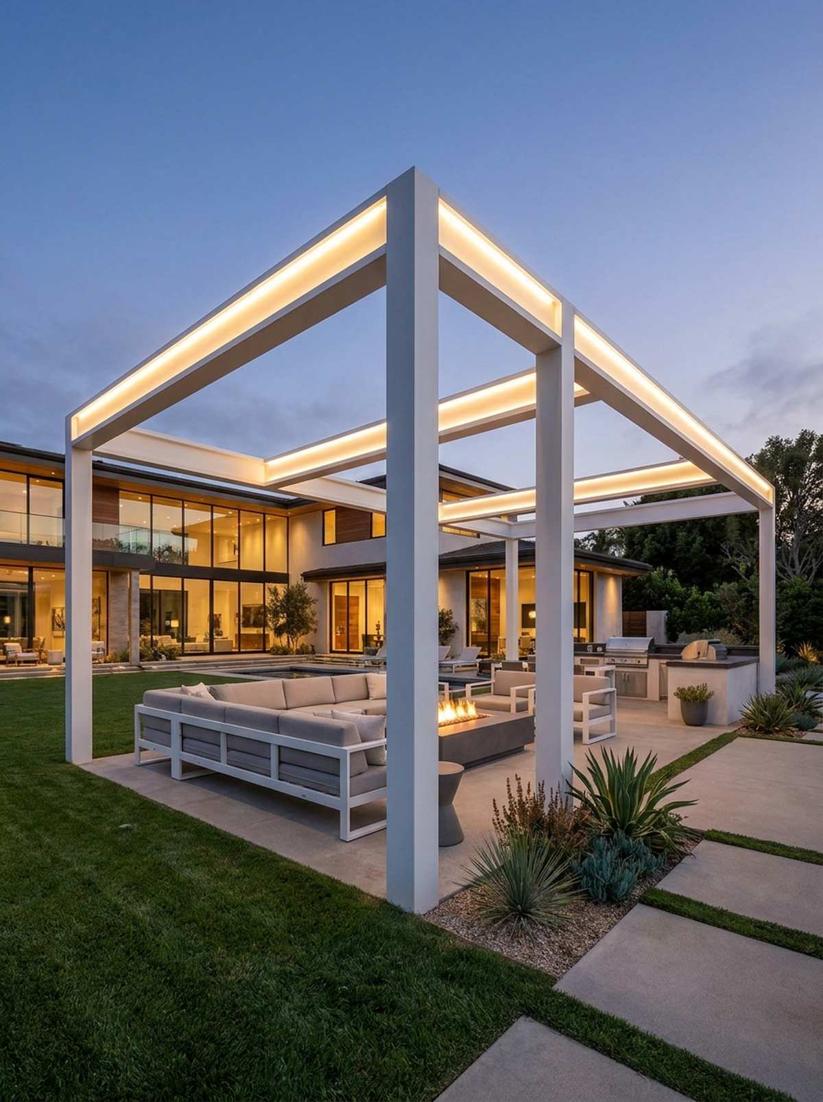 led strip lighting on beams