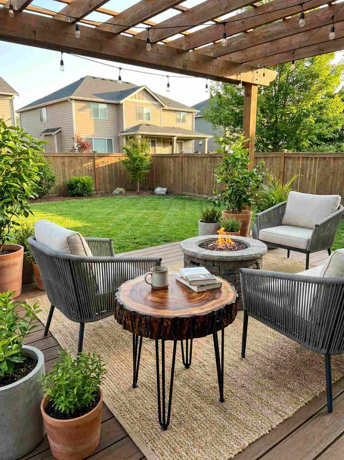 log round side tables